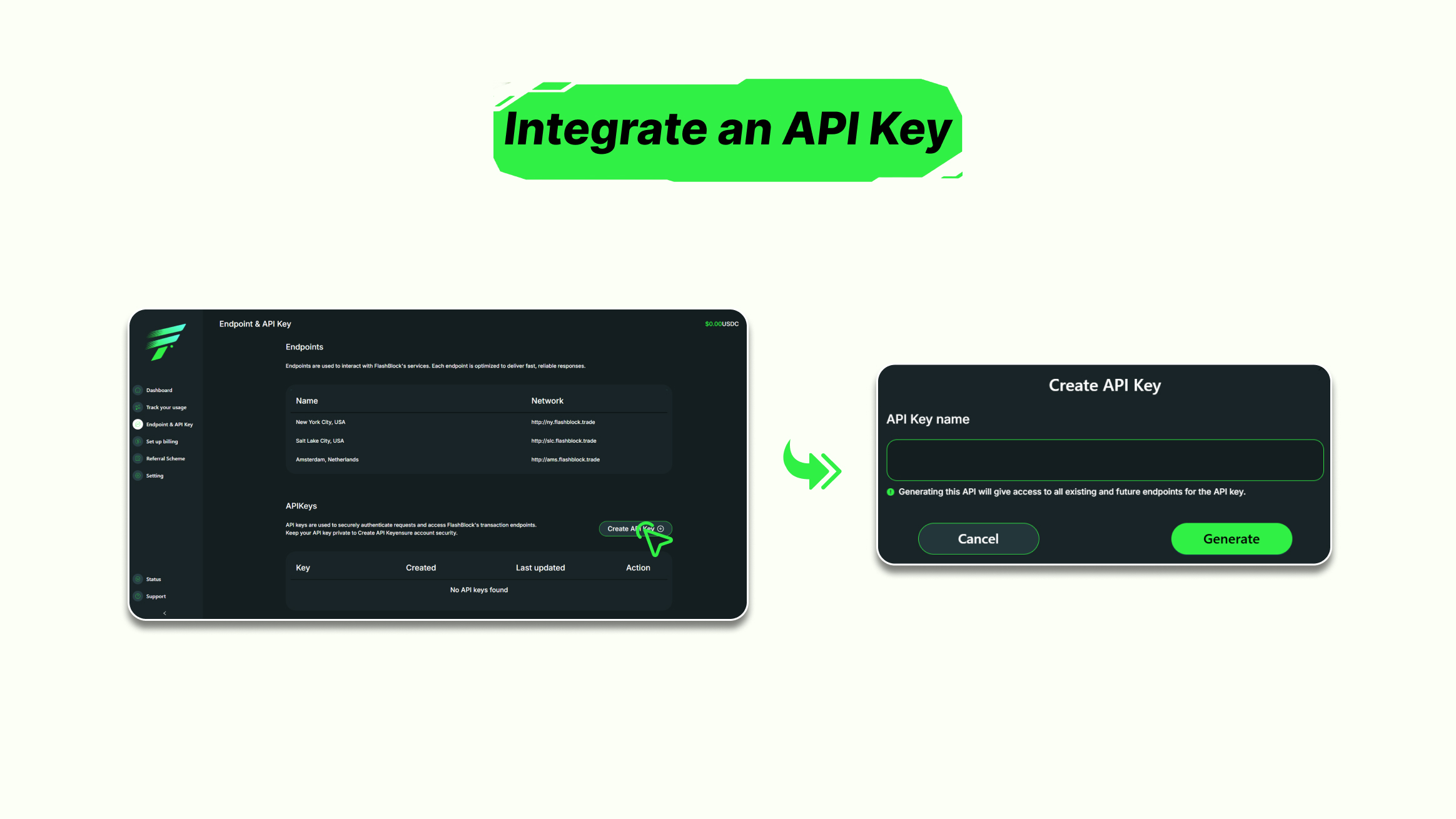Integrate and API Key